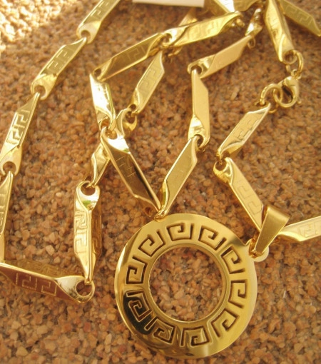 Lant +medalion INOX  placat  ( otel inoxidabil ) cod mihasem623 - Img 2