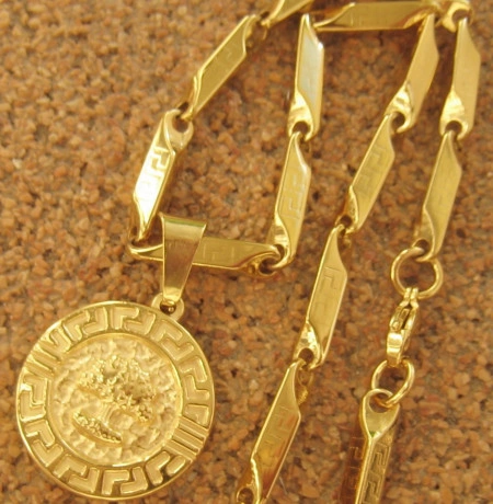 Lant +medalion INOX  placat  ( otel inoxidabil ) cod mihasem624 - Img 6