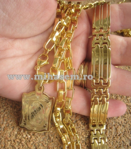 SET Lant +medalion +bratara  INOX  ( otel inoxidabil ) cod mihasem257 - Img 3