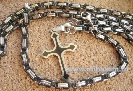 SET lant  +medalion +bratara INOX   placat ( otel inoxidabil ) cod mihasem451 - Img 3