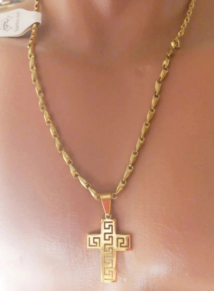 Lant +medalion INOX placat cod mihasem367 - Img 5