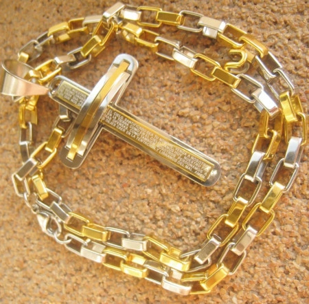Lant +medalion  INOX  placat  ( otel inoxidabil ) cod mihasem340 - Img 3