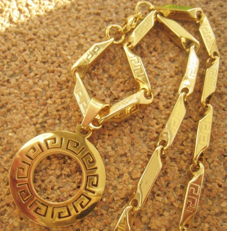 Lant +medalion INOX  placat  ( otel inoxidabil ) cod mihasem623 - Img 3
