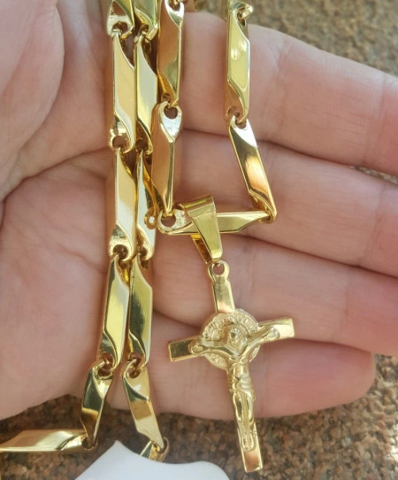 Lant +medalion INOX placat ( otel inoxidabil ) cod mihasem736 - Img 2