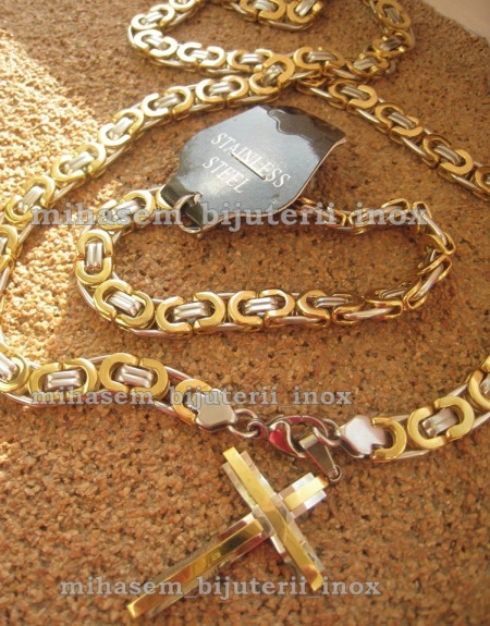 Lant +medalion +bratara INOX ( otel inoxidabil ) cod mihasem100 - Img 3