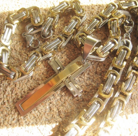 Lant +medalion+bratara INOX  ( otel inoxidabil ) cod mihasem454 - Img 5