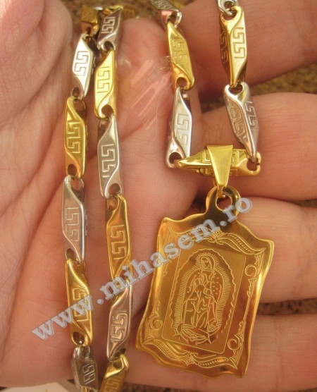 Lant +medalion  INOX  ( otel inoxidabil ) cod mihasem195 - Img 2