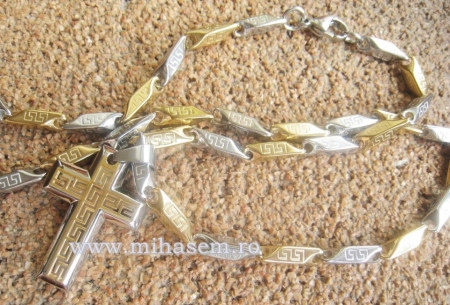 Lant +medalion INOX placat cod mihasem343 - Img 3