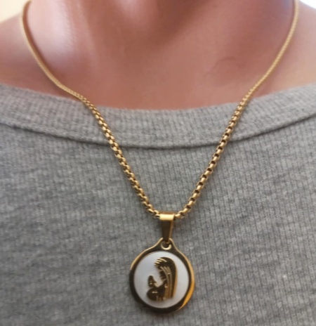 Lant +medalion INOX placat dama ( otel inoxidabil ) cod mihasem847