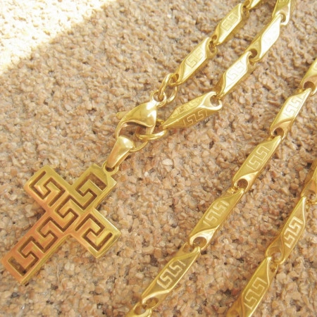 Lant +medalion INOX placat ( otel inoxidabil ) cod mihasem523 - Img 4