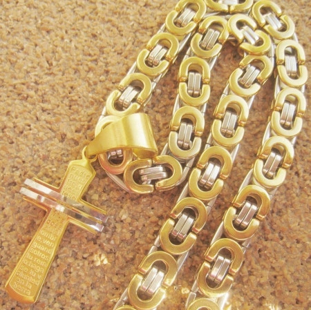 Lant +medalion INOX placat ( otel inoxidabil ) cod mihasem577 - Img 7