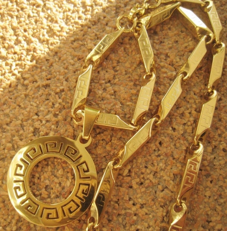 Lant +medalion INOX  placat  ( otel inoxidabil ) cod mihasem623 - Img 4