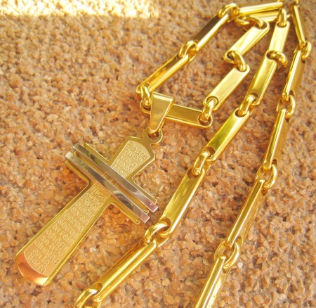 Lant +medalion INOX placat ( otel inoxidabil ) cod mihasem730