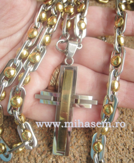 SET Lant +medalion +bratara  INOX  ( otel inoxidabil ) cod mihasem267 - Img 3