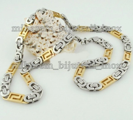 Lant +bratara INOX placat ( otel inoxidabil ) cod mihasem145 - Img 3