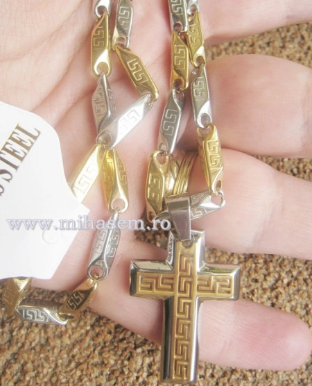 Lant +medalion INOX placat cod mihasem343 - Img 4