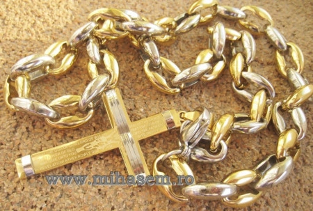 Lant +medalion INOX placat ( otel inoxidabil ) cod mihasem480 - Img 5