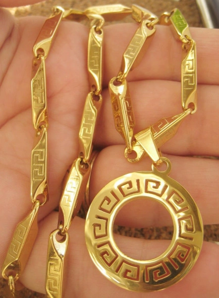 Lant +medalion INOX  placat  ( otel inoxidabil ) cod mihasem623 - Img 5