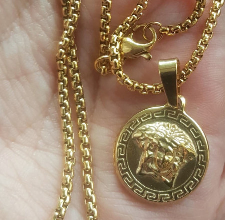 Lant +medalion INOX placat ( otel inoxidabil ) cod mihasem639