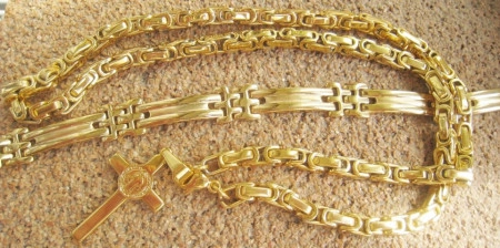 SET Lant +medalion+bratara   INOX placat  ( otel inoxidabil ) cod mihasem543 - Img 4