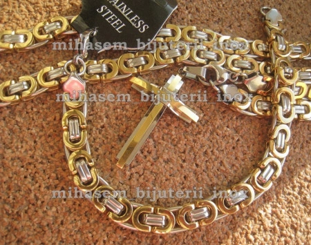 Lant +medalion +bratara INOX ( otel inoxidabil ) cod mihasem100 - Img 4