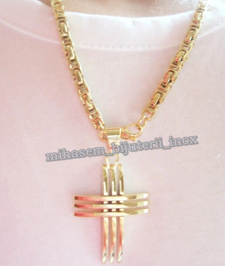 Lant +medalion  INOX placat  ( otel inoxidabil ) cod mihasem398 - Img 2