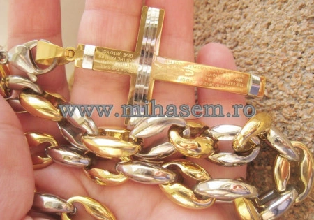 Lant +medalion INOX placat ( otel inoxidabil ) cod mihasem480 - Img 6