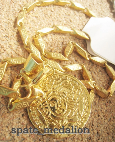 Lant   +medalion INOX  placat  ( otel inoxidabil ) cod mihasem520 - Img 3