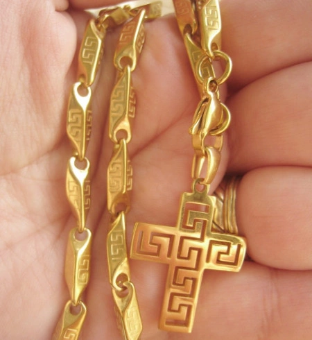 Lant +medalion INOX placat ( otel inoxidabil ) cod mihasem523 - Img 6