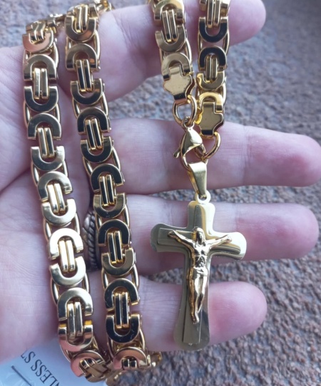 Lant +medalion INOX placat ( otel inoxidabil ) cod mihasem573 - Img 2