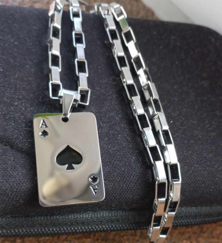 Lant +medalion INOX placat ( otel inoxidabil ) cod mihasem746
