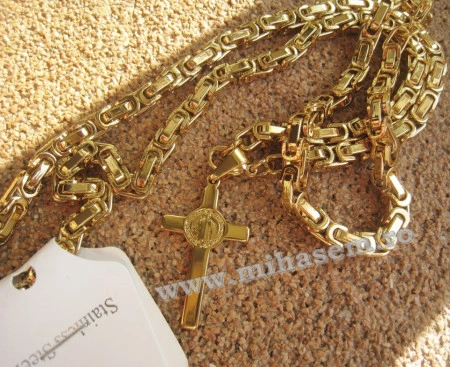 SET Lant +medalion +bratara INOX placat cod mihasem161 - Img 3