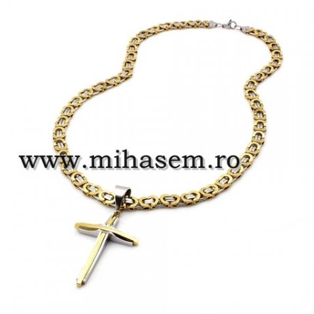 Lant +medalion INOX placat ( otel inoxidabil ) cod mihasem553 - Img 2