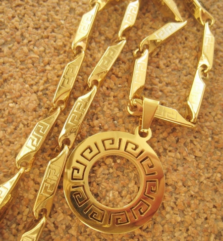 Lant +medalion INOX  placat  ( otel inoxidabil ) cod mihasem623 - Img 7