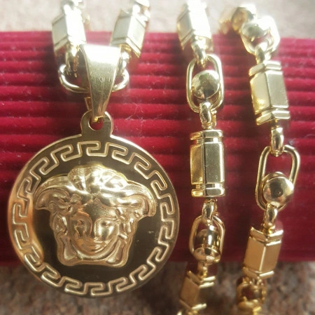 Lant +medalion INOX placat ( otel inoxidabil ) cod mihasem744 - Img 3