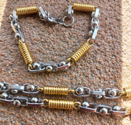 SET Lant + bratara INOX ( otel inoxidabil ) cod mihasem411 - Img 2