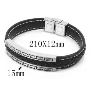Bratara piele +INOX placat cod mihasem813