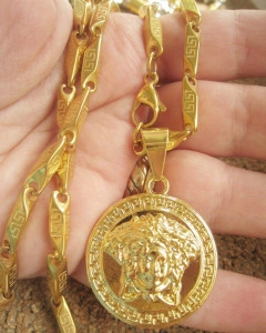 Lant   +medalion INOX  placat  ( otel inoxidabil ) cod mihasem520 - Img 5