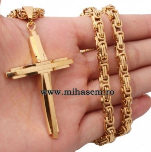 Lant +medalion INOX placat ( otel inoxidabil ) cod mihasem555