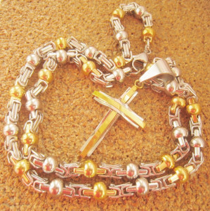 Lant   + medalion INOX placat  ( otel inoxidabil ) cod mihasem593