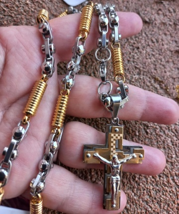 Lant +medalion INOX placat ( otel inoxidabil ) cod mihasem828