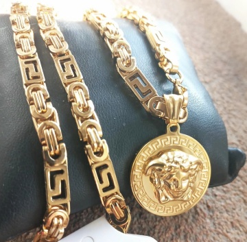 Lant +medalion INOX placat ( otel inoxidabil ) cod mihasem920