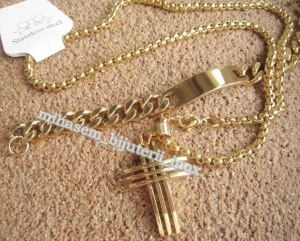 SET Lant +medalion+ bratara INOX  ( otel inoxidabil ) cod mihasem421 - Img 4