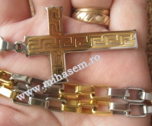 Lant +medalion  INOX  placat  ( otel inoxidabil ) cod mihasem278 - Img 2