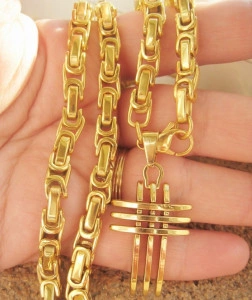 Lant +medalion  INOX placat  ( otel inoxidabil ) cod mihasem398