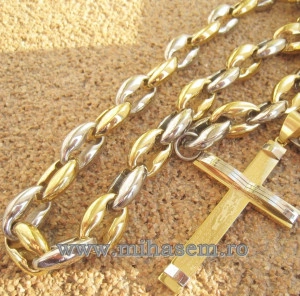 Lant +medalion INOX placat ( otel inoxidabil ) cod mihasem480