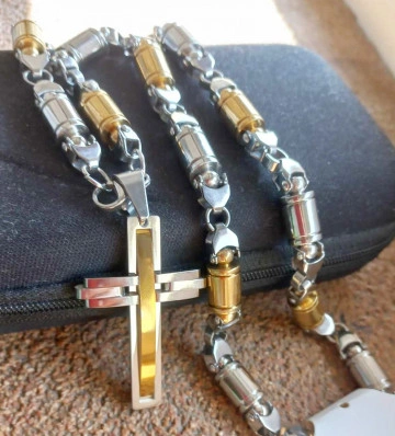 Lant +medalion INOX placat ( otel inoxidabil ) cod mihasem528