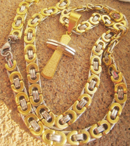 Lant +medalion INOX placat ( otel inoxidabil ) cod mihasem577 - Img 3