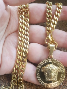 Lant +medalion INOX placat( otel inoxidabil ) cod mihasem780