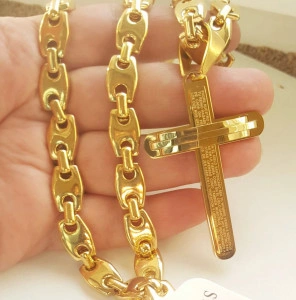 Lant +medalion INOX placat ( otel inoxidabil ) cod mihasem802